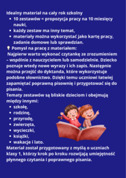 Czytanie ze zrozumieniem + dyktanda klasa 1 | Zestaw 10 kart pracy