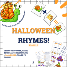 Halloween Rhymes - angielski dla klas 1–2! 6-7-8 lat - rymowanki, puzzle dwustronne, pisanie i kolorowanki!