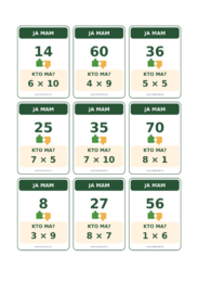 Ja mam, kto ma? – gra matematyczna (tabliczka mnożenia)