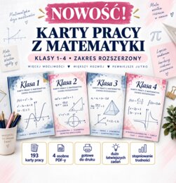 📚 NOWOŚĆ | KOMPLET KART PRACY Z MATEMATYKI KLASY 1–4 •  LICEUM / TECHNIKUM