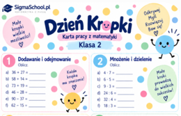 Karta pracy z matematyki: Dzień Kropki – Klasa 2