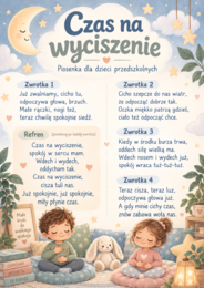 Czas na wyciszenie- piosenka dla dzieci przedszkolnych