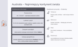 Australia i Oceania – Notatki, prezentacja z Geografii (Klasa 8, Planeta Nowa)