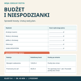 Misja: Szkolny Festyn | gra matematyczna, klasy 5-6