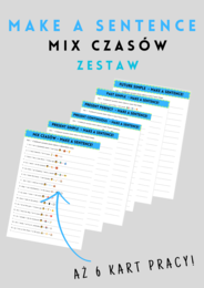 ZESTAW: Make a Sentence! - Mix Czasów - czasy - gramatyka -  powtórka - 6x karta pracy - .pdf