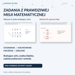Działania pisemne - klasa 4 | Operacja Wielkie Liczby | 8 stacji, 2 poziomy