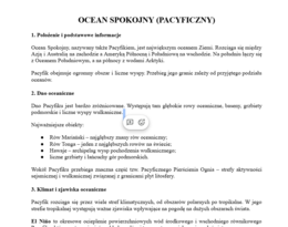 Ocean Spokojny- podstawowe informacje
