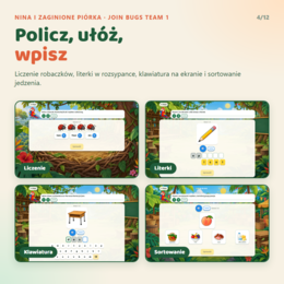 Gra interaktywna Join Bugs Team 1 z pakietem nauczyciela, Starter Unit - Unit 6