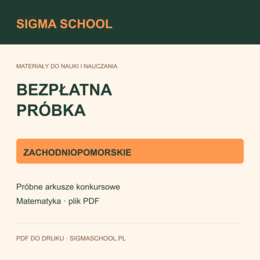 Bezpłatna próbka konkursu matematycznego — zachodniopomorskie