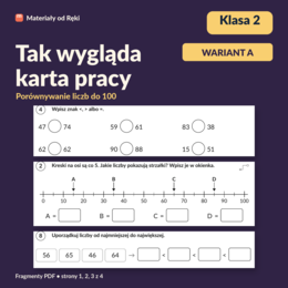 Porównywanie liczb do 100 - karta pracy z kluczem | Matematyka, klasa 2 | Wariant A