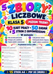 ZBIORY LICZBOWE-TRUDNE-klasa 5