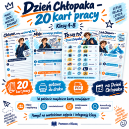 „Dzień Chłopaka” – 20 kart pracy  klasy 4–8