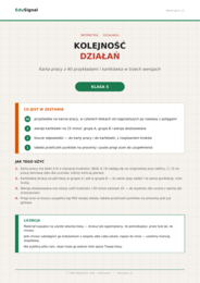 Kolejność działań, matematyka klasa 5 — karta pracy i kartkówka (grupy A,B + DOST + klucze)