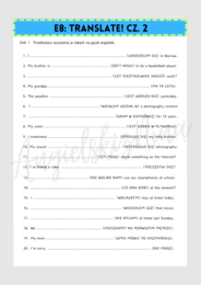 E8: TRANSLATE! - część 2 - tłumaczenie luk - karta pracy - egzamin ósmoklasisty - wklejka - do wydrukowania - .pdf
