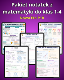Pakiet notatek z matematyki do klas 1-4 Nowa Era R