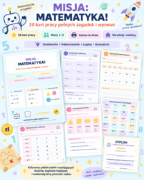 MISJA: MATEMATYKA! – 20 kart pracy pełnych zagadek i wyzwań