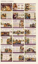 SAMOOCENA - Czyją opinią mierzysz swoją wartość?  Gazetka edukacyjna: 21 ilustrowanych plansz A4 w poziomie.