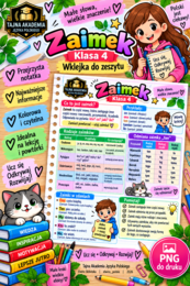Zaimek – wklejka do zeszytu | Klasa 4 | Tajna Akademia Języka Polskiego | PNG