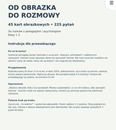 Od obrazka do rozmowy — 45 kart do rozmów z pedagogiem i psychologiem dla klas 1–3