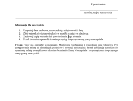 Wniosek o dokonanie oceny pracy nauczyciela