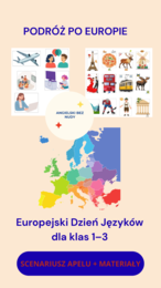 Podróż po Europie – Europejski Dzień Języków dla klas 1–3 | gotowy scenariusz apelu + materiały