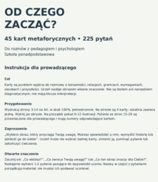 Od czego zacząć? Karty metaforyczne dla uczniów szkoły ponadpodstawowej.