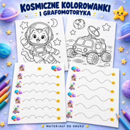 Kosmiczne kolorowanki i grafomotoryka