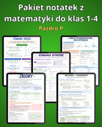 Pakiet notatek z matematyki do klas 1-4 Pazdro P