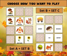 🍂 Autumn Memory Game – Jesienne Memory w języku angielskim  🍁