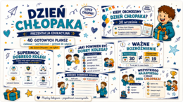 Dzień Chłopaka – 40 plansz edukacyjnych z zadaniami, quizem i zabawami