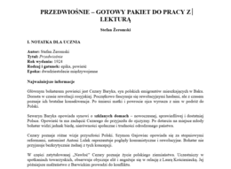 Przedwiośnie- praca z lekturą