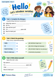 „English – klasa 4” — scenariusz 20 kart pracy