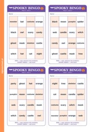 Halloween – Spooky Bingo – język angielski, klasa 4