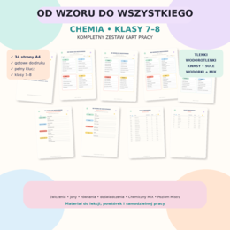Od wzoru do wszystkiego - karty pracy, klasa 7-8