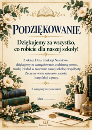 Dzień Edukacji Narodowej - 12 plansz - Podziękowania dla WSZYSTKICH pracowników szkoły