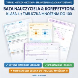 Mistrz Tabliczki Mnożenia Klasa 4 – Kompletny Pakiet Treningowy: Baza Wiedzy + Minutnik + Labirynty + 100 Iloczynów + Kartkówka i Sprawdzian (A/B) + Klucz