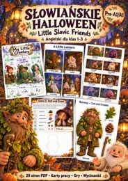 Słowiańskie Halloween – Little Slavic Friends | Angielski dla klas 1–3 | 29 stron PDF