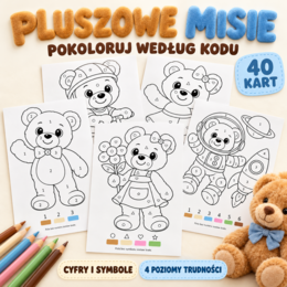 Pluszowy Miś - pokoloruj według kodu