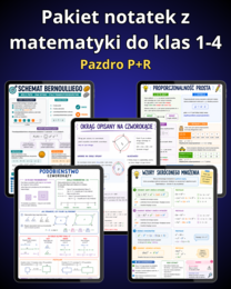 Pakiet notatek z matematyki do klas 1-4 Pazdro R