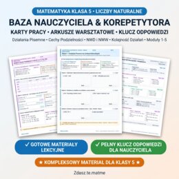 Liczby Naturalne i Dzielniki – Klasa 5: Komplet Kart Pracy (Moduły 1–5) + Pełny Klucz Odpowiedzi