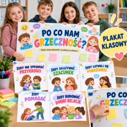 Plakat klasowy „Po co nam grzeczność?”