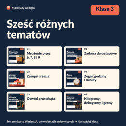 Matematyka klasa 3 - 6 tematów, 6 kart pracy z kluczami | Pakiet Wariant A
