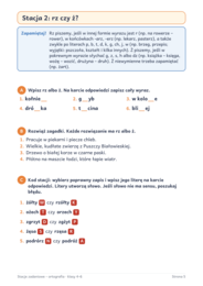 Stacje zadaniowe – ortografia klasy 4–6: ó/u, rz/ż, ch/h, nie, wielka litera