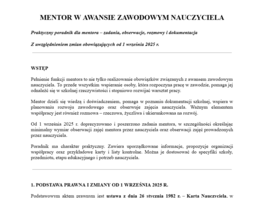 Mentor w awansie zawodowym nauczyciela 2026/2027