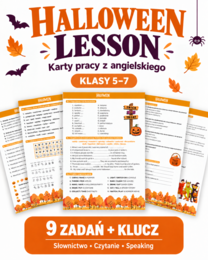 Halloween Lesson - lekcja z języka angielskiego | Klasy 5–7 | 9 zadań (vocab, reading, speaking) + klucz odpowiedzi | A2 - A2+