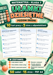 UŁAMKI DZIESIĘTNE-ŚREDNIE-klasa 7