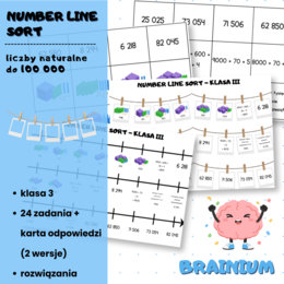 NUMBER LINE SORT (SORTOWANIE LICZB NA OSI LICZBOWEJ) - liczby naturalne do 100 000