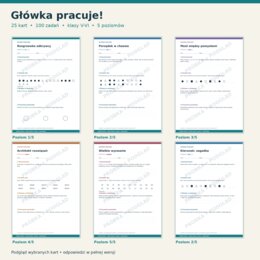 Główka pracuje! Klasy 5-6 | 25 kart, 100 zadań | 5 poziomów + odpowiedzi