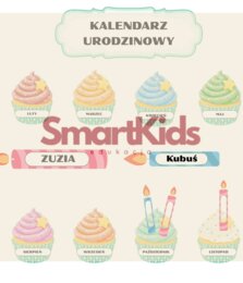 🧁 Kolorowy Kalendarz Urodzinowy "Babeczki" (PDF) 🎂