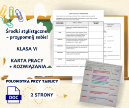 Środki stylistyczne – przypomnij sobie! karta pracy + rozwiązania